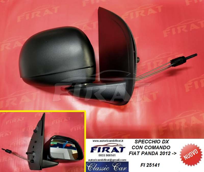 SPECCHIO FIAT PANDA 2012-> DX NERO - Clicca l'immagine per chiudere